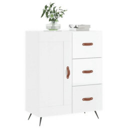 Berkfield Classic Sideboard High Gloss White 69.5X34X90 Cm Engineered Wood - thumbnail 3