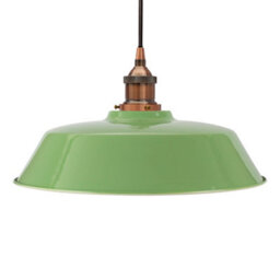 Mint Green Chancery Painted Dome Pendant Light With Antique Copper Lamp Holder And Black Round Cable - Se Home - thumbnail 1