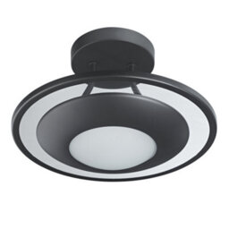 Happy Homewares Modern Designer Semi Flush Led Ceiling Light Fitting In Matte Black