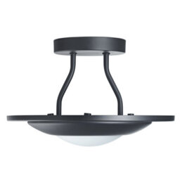Happy Homewares Modern Designer Semi Flush Led Ceiling Light Fitting In Matte Black - thumbnail 3