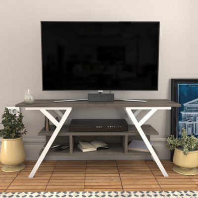 Decorotika Minerva Tv Stand Tv Unit For Tv's Up To 55 Inch White Wenge - image 1