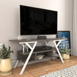Decorotika Minerva Tv Stand Tv Unit For Tv's Up To 55 Inch White Wenge - thumbnail 3