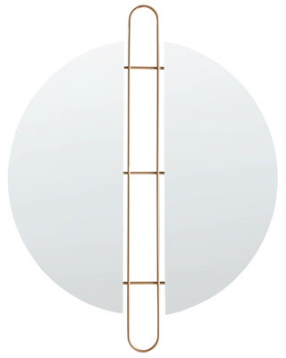 Beliani Glamour Gold Round Wall Mirror 52Cm - Iron Frame, Ready To Hang - image 1