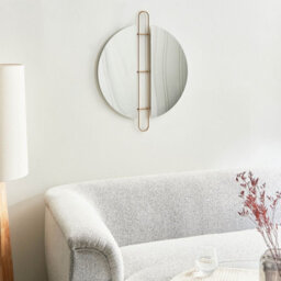 Beliani Glamour Gold Round Wall Mirror 52Cm - Iron Frame, Ready To Hang - thumbnail 2