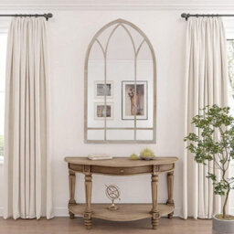 Living And Home Brown Arched Decorative Metal Wall Mount Garden Window Framed Mirror 480X825mm - thumbnail 2