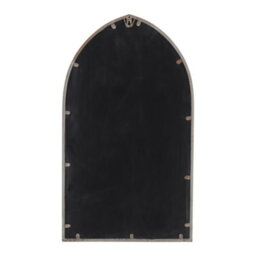 Living And Home Brown Arched Decorative Metal Wall Mount Garden Window Framed Mirror 480X825mm - thumbnail 4