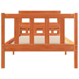 Berkfield Bed Frame With Headboard Without Mattress Wax Brown 75X190 Cm Small Single - thumbnail 4