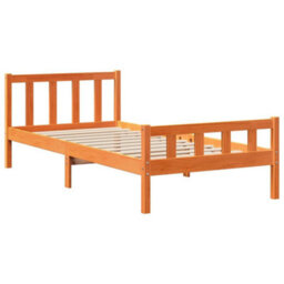 Berkfield Bed Frame With Headboard Without Mattress Wax Brown 75X190 Cm Small Single - thumbnail 5