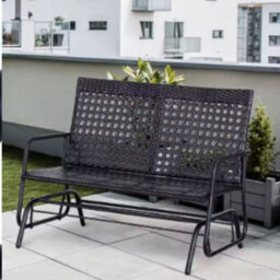 Metal 2 Seater Pe Rattan Glider Bench Outdoor - thumbnail 5