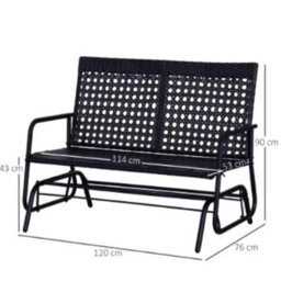 Metal 2 Seater Pe Rattan Glider Bench Outdoor - thumbnail 2