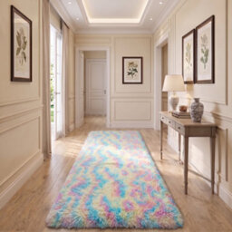 Oxford Homeware Shaggy Rug Anti-Slip Washable Soft Fluffy Living Room And Bedroom Rug (Rainbow, 80X150Cm) - thumbnail 6