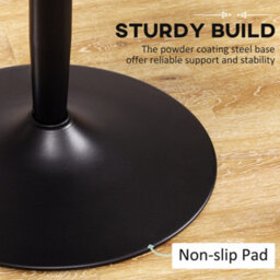Homcom Round Dining Table W/ Steel Base, Non-Slip Pad For Living Room Black - thumbnail 5