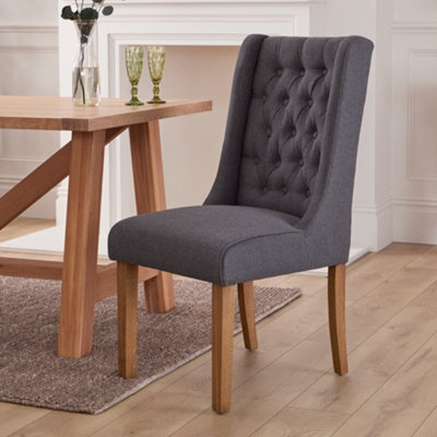 Dibor Cannes Button Back Kitchen Furniture Dining Room Chair - Charcoal - image 1