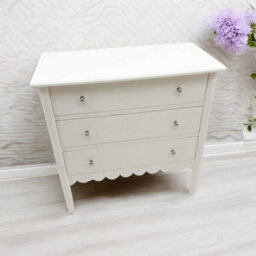 Minster 3 Drawers Chest Of Drawers - L40 X W80 X H80 Cm - White - thumbnail 2