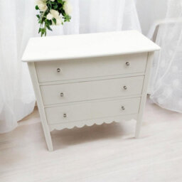 Minster 3 Drawers Chest Of Drawers - L40 X W80 X H80 Cm - White - thumbnail 4