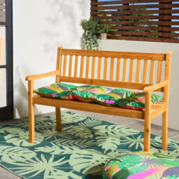 Ohs 2 Seater Wood Garden Bench Outdoor Patio Rustic Chair Seat - thumbnail 1