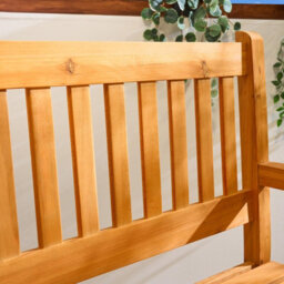 Ohs 2 Seater Wood Garden Bench Outdoor Patio Rustic Chair Seat - thumbnail 2