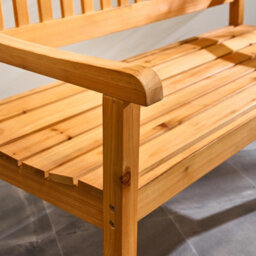 Ohs 2 Seater Wood Garden Bench Outdoor Patio Rustic Chair Seat - thumbnail 3