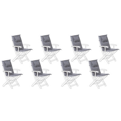 Beliani Set Of 8 Back/seat Cushions Maui 40 X 54 Cm Grey - image 1