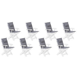 Beliani Set Of 8 Back/seat Cushions Maui 40 X 54 Cm Grey - thumbnail 1