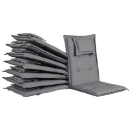 Beliani Set Of 8 Back/seat Cushions Maui 40 X 54 Cm Grey - thumbnail 4