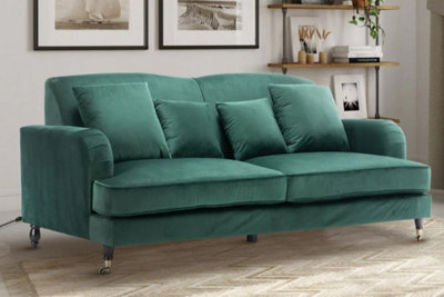 Velvet Bottle Green 2 Seater Sofa Ashton - image 1