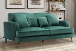 Velvet Bottle Green 2 Seater Sofa Ashton - thumbnail 1