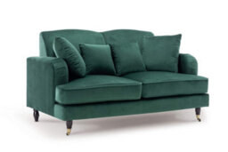 Velvet Bottle Green 2 Seater Sofa Ashton - thumbnail 2