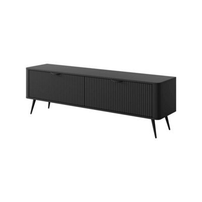 Arte Lante Modern Black Tv Cabinet 1630mm H510mm D380mm With Two Pull-Down Doors And Two Closed Compartments - image 1