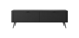 Arte Lante Modern Black Tv Cabinet 1630mm H510mm D380mm With Two Pull-Down Doors And Two Closed Compartments - thumbnail 3