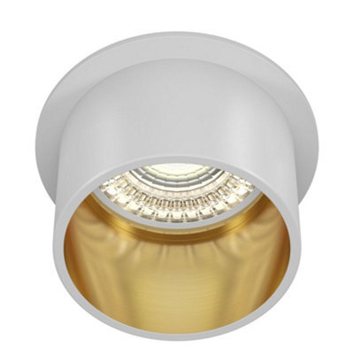 Luminosa Lighting Luminosa Technical Reif White With Gold Recessed Downlight
