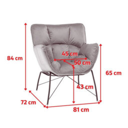 Black Accent Chair In Velvet Fabric - thumbnail 8