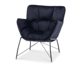 Black Accent Chair In Velvet Fabric - thumbnail 3