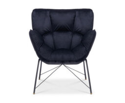 Black Accent Chair In Velvet Fabric - thumbnail 2