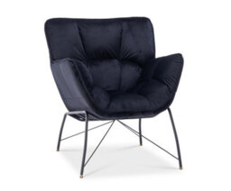 Black Accent Chair In Velvet Fabric - thumbnail 4