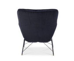 Black Accent Chair In Velvet Fabric - thumbnail 6