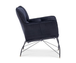 Black Accent Chair In Velvet Fabric - thumbnail 5