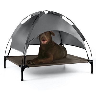 Petlicity Elevated Dog Bed Xl With Canopy Raised Pet Bed Outdoor Waterproof Breathable Dog Cot 106 X 85Cm - image 1