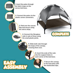 Petlicity Elevated Dog Bed Xl With Canopy Raised Pet Bed Outdoor Waterproof Breathable Dog Cot 106 X 85Cm - thumbnail 9