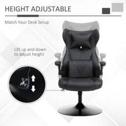 Vinsetto Gaming Chair Home Office Chair W/ Swivel Pedestal Base Lumbar Support - thumbnail 7