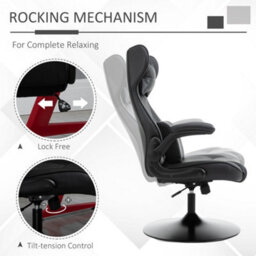 Vinsetto Gaming Chair Home Office Chair W/ Swivel Pedestal Base Lumbar Support - thumbnail 6