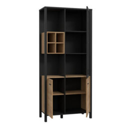 Furniture To Go High Rock Display Cabinet In Matt Black/riviera Oak - thumbnail 4
