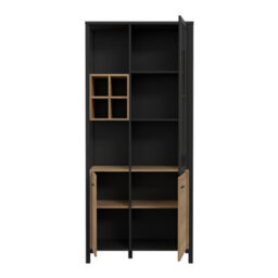 Furniture To Go High Rock Display Cabinet In Matt Black/riviera Oak - thumbnail 5