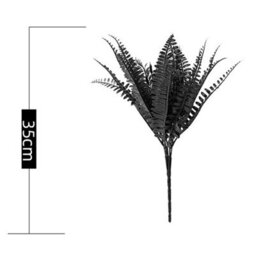 Artificial Boston Fern Plants, 10 Pieces, Artificial Plants, Decorative Fake Plants, Artificial Branches, Black - thumbnail 4