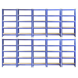 MonsterShop Garage Shelving Units X 10 Heavy Duty 5 Tier Rack For Metal Storage