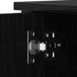 Berkfield Modern Tv Cabinet Black Oak 80X40X50 Cm Engineered Wood And Steel - thumbnail 9