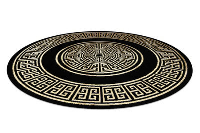 RugsX Carpet Allure 1968 Circle Greek Key, Frame - Structural, Stylish, Glamour Black Circle 200 Cm - image 1