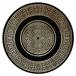 RugsX Carpet Allure 1968 Circle Greek Key, Frame - Structural, Stylish, Glamour Black Circle 200 Cm - thumbnail 2