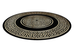 RugsX Carpet Allure 1968 Circle Greek Key, Frame - Structural, Stylish, Glamour Black Circle 200 Cm - thumbnail 1