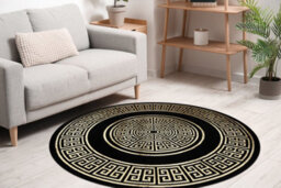 RugsX Carpet Allure 1968 Circle Greek Key, Frame - Structural, Stylish, Glamour Black Circle 200 Cm - thumbnail 5
